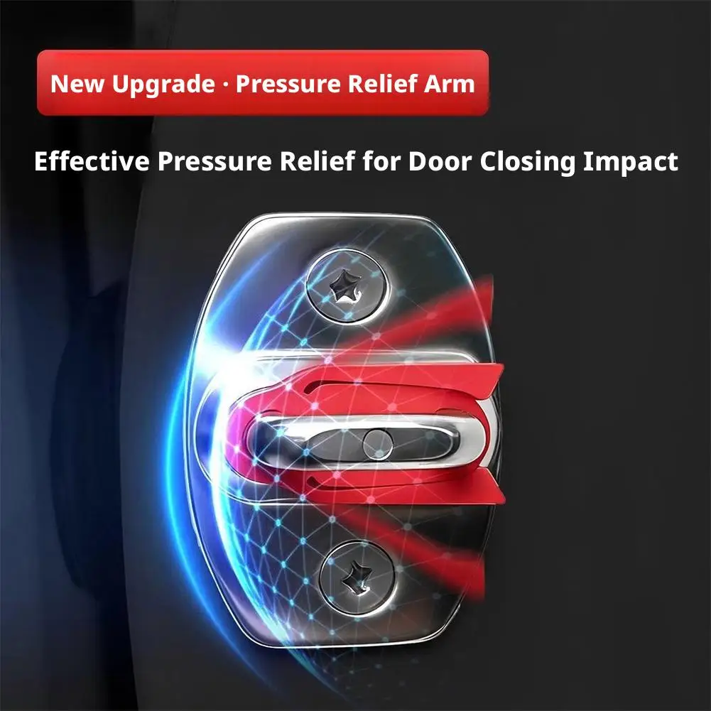 Car Door Lock Shock Absorber Pad Silicone Buffer Protector Anti-Collision Noise Reduction Kit for Automotive Door