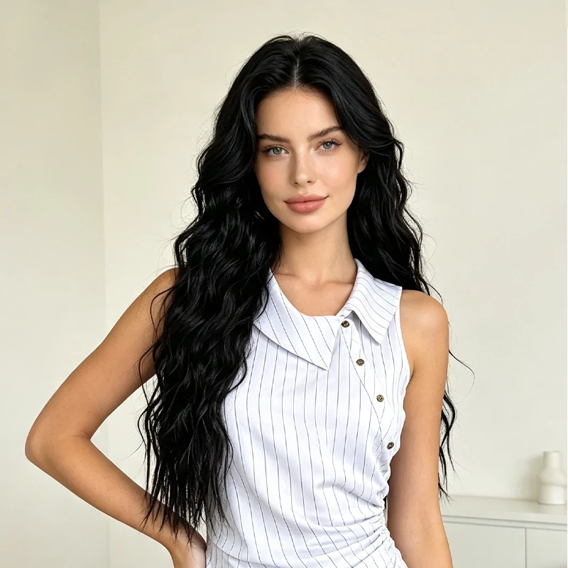 Synthetic Wig Extensions Long Curly Corn Perm One Piece Clip In Hairpiece for Women Instant Length