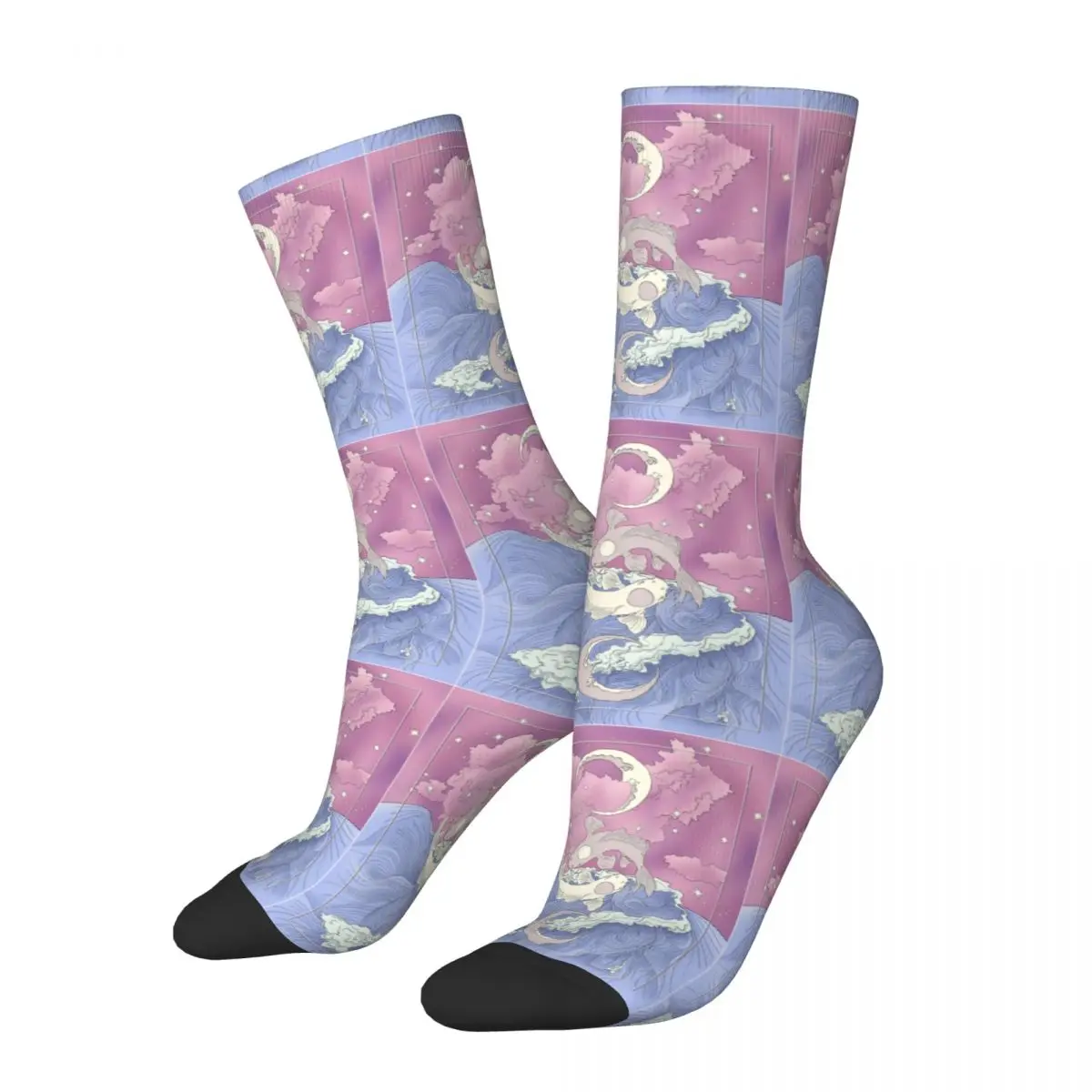 Retro Avatar The Last Airbender Sports Socks Tui and La Koi Fish Polyester Long Socks for Women Men Non-slip