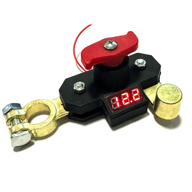 Car Battery Disconnect Switch - Bidirectional Joint Can Rotate Power Disconnect Switch with Digital Display 12-24v