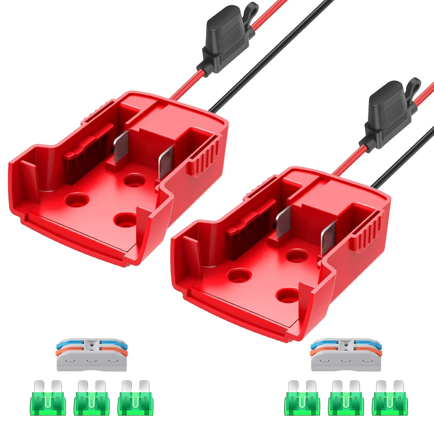 

Power Wheel DIY Adapter for Milwaukee M18 Battery Adapter 18V Power Wheels Battery Converter with Fuses & Wire Terminals