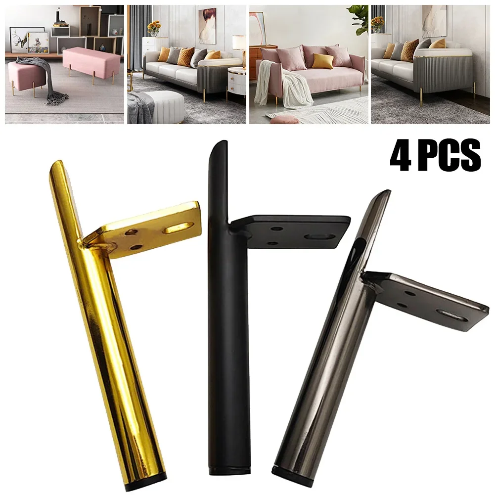 

4Pcs Furniture Legs Metal Supporting Foot Coffee Table Feet Bed Sofa Chair Legs Dresser Bathroom Cabinet Replacement Feet