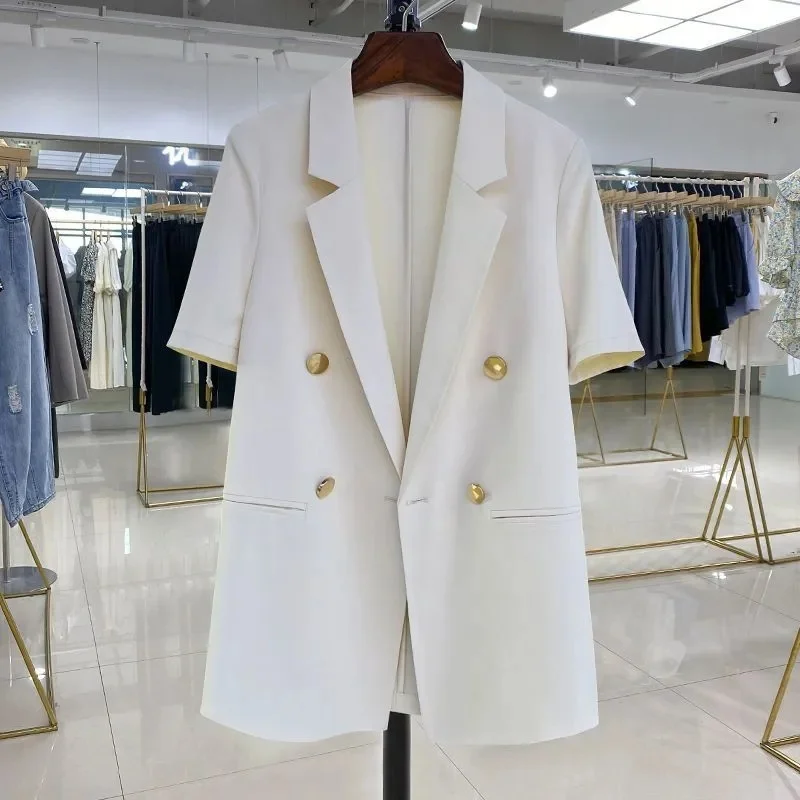 Veste de costume d'été à manches courtes, à la mode, haut de gamme, tempérament décontracté, Style f