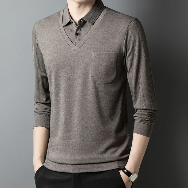 2025 Dua Kemeja Lengan Panjang Hangat dan Trendi untuk Liburan Musim Gugur dan Musim Dingin Pria