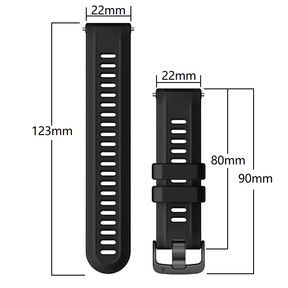 Pulseira de silicone esportiva para Garmin, pulseira de substituição, bandas esportivas para Garmin, Forerunner, S70, S60, S62, Epix Pro2, Forerunner 965, 955, 945, 22mm