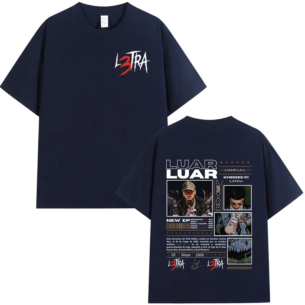 Rapper Luar La L Music Album L3TRA T Shirts Men Women Hip Hop Fashion Short Sleeve T-shirts Vintage Oversized Streetwear T-shirt