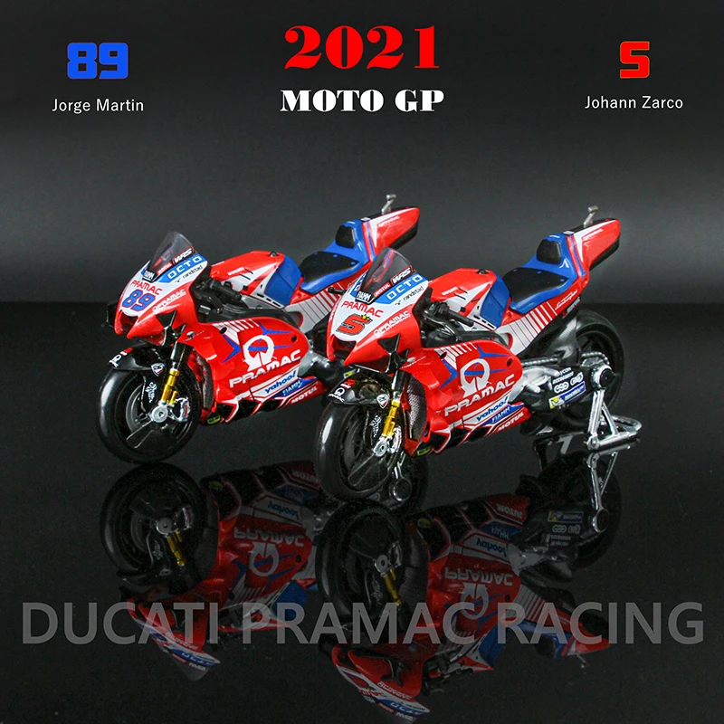 Maisto 1:18 2021 Ducati Pramac Racing #5 Zarco #89 Martin Licensed Simulation Alloy Motorcycle Model Colle