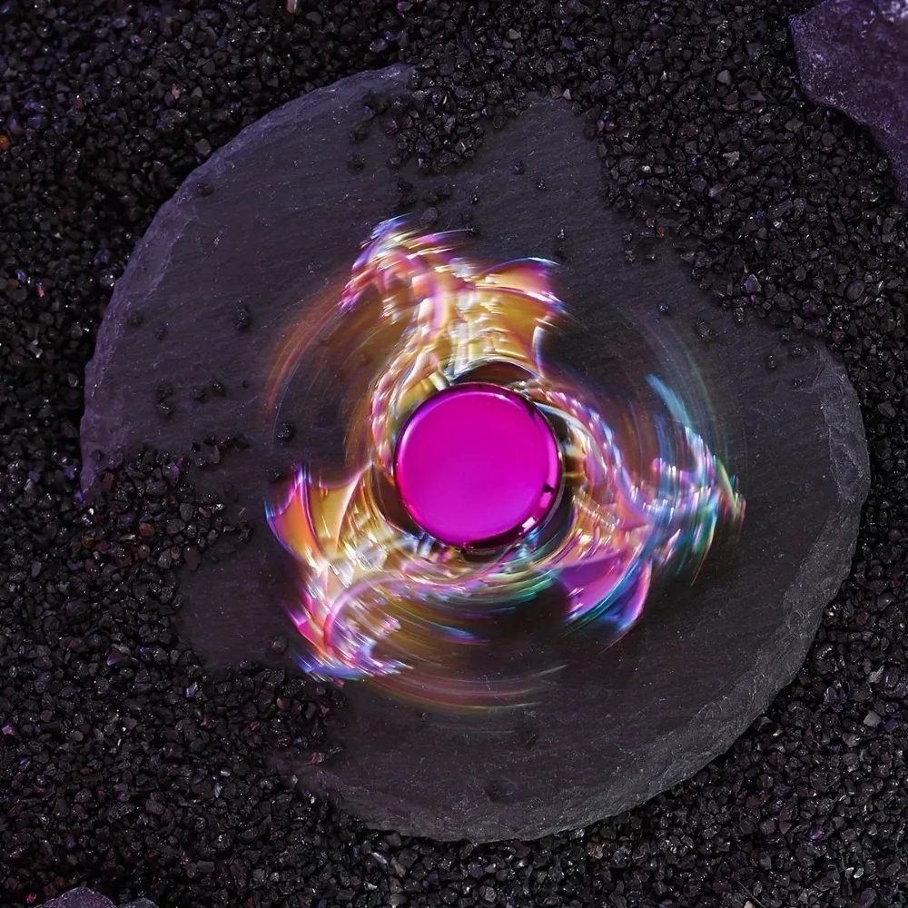 قطعة واحدة من دوارة إصبع معدنية متينة، لعبة تنين ملونة مرتفعة السماء للبالغين مع وقت دوار طويل الأمد #4