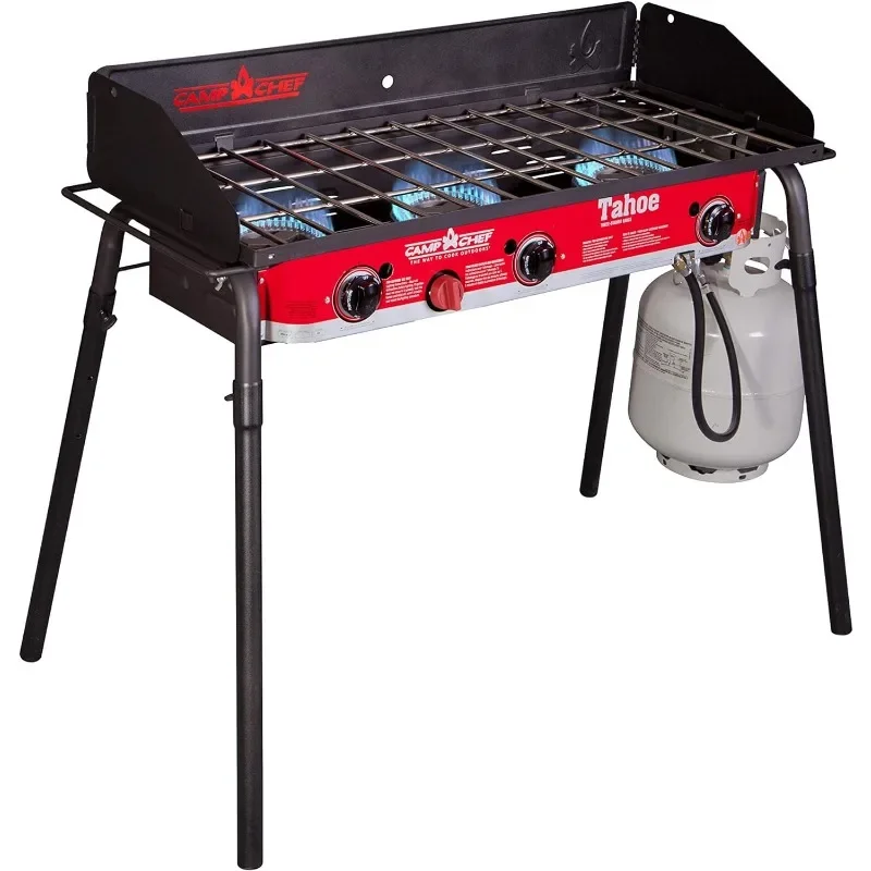 Camp Chef Tahoe 16-3-Burner Gas Stove - Perfect for Big Outdoor Cooking Jobs - 30,000 BTU Burners - 608 Sq In Cooking Space