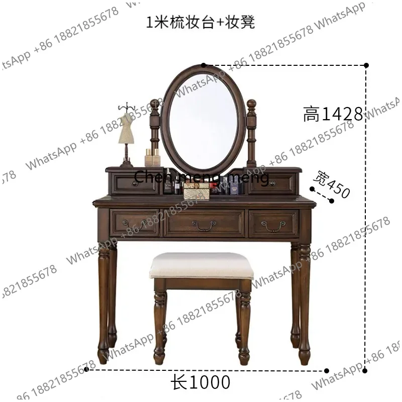 c139 Premium Nordic Vanity Table Classic Vintage Drawers Storage Vanity Table With Mirror Organizer Coiffeuse De Chambre Furnitu