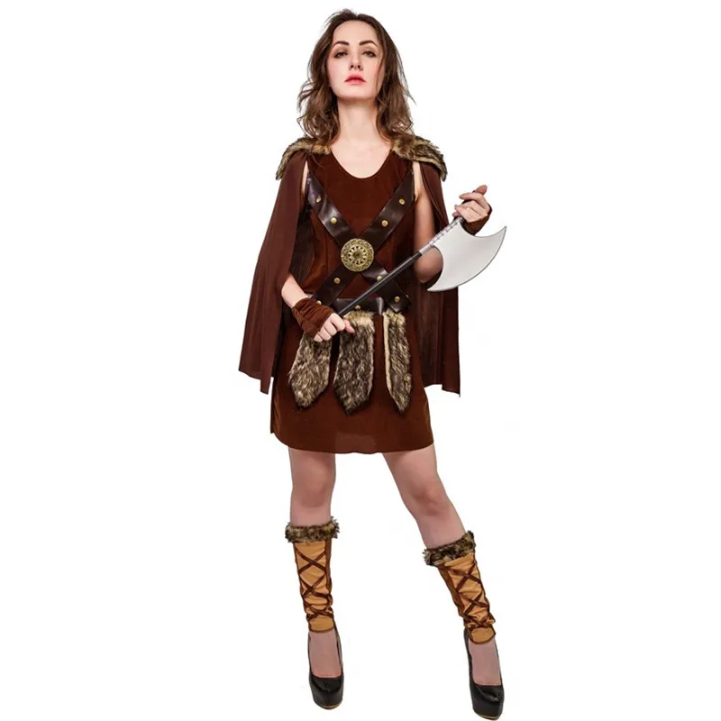 

Women Halloween Viking Warrior Costumes Female Rome Spartan Gladiator Cosplay Carnival Purim Parade Stage Role Play Party Dress