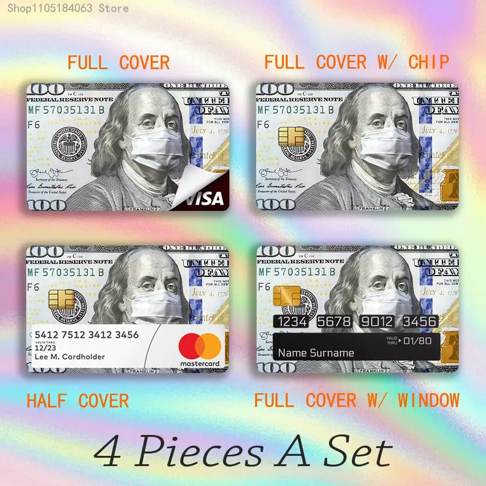 

Face M-Mask On Thousand D-Dollar Stickers Credit Visa Debit Bank Charge Card Bus Metro Waterproof Sticker Decal Decoration