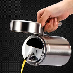 550/1000ML Kitchen Oil Bottle 304 Stainless Steel Leak-proof Oil Storage Bottle Dispenser Gravy Boats