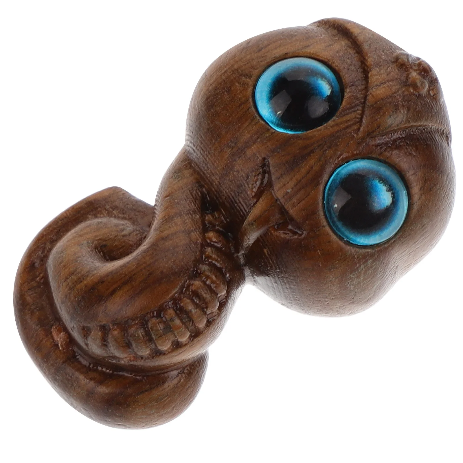 

Chinese Zodiac Snake Pendant Sandalwood Carved Cobra With Keychain Charm Jewelry Accessory Miniature Animal Statue