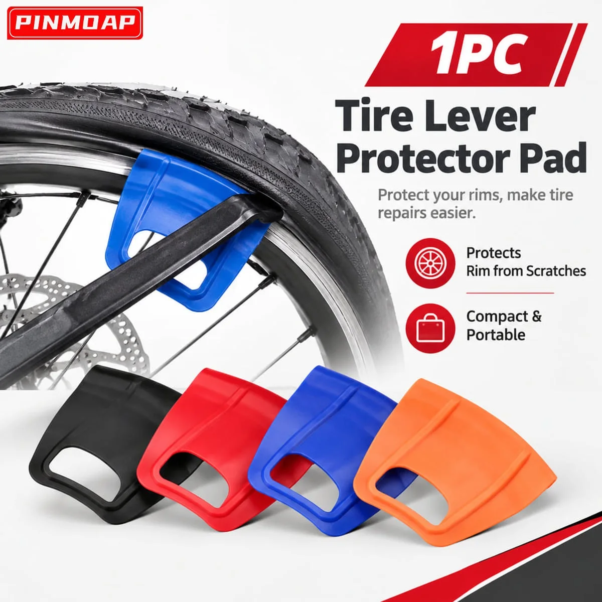 PINMOAP Bicycle Tire Lever Rim Protector Wheel Repair Tool for Various Bicycle Types Tire Removal Inner Tube Protection Portable