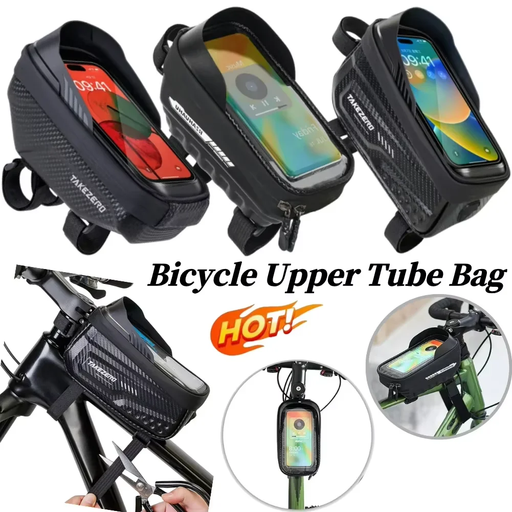 

1L Bicycle Mount Pack Waterproof Bicycle Front Frame Bag 6.8 Inch Touch Screen Road Bike Accessories