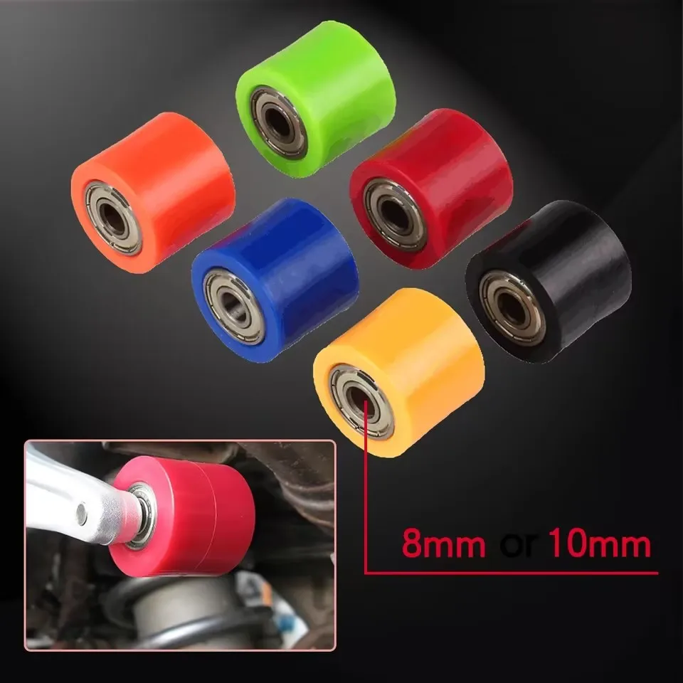 

8mm 10mm Drive Chain Roller Pulley Wheel Slider Tensioner Wheel Guide For Street Bike Enduro Motorcycle Motocross ATV CRF CR XR