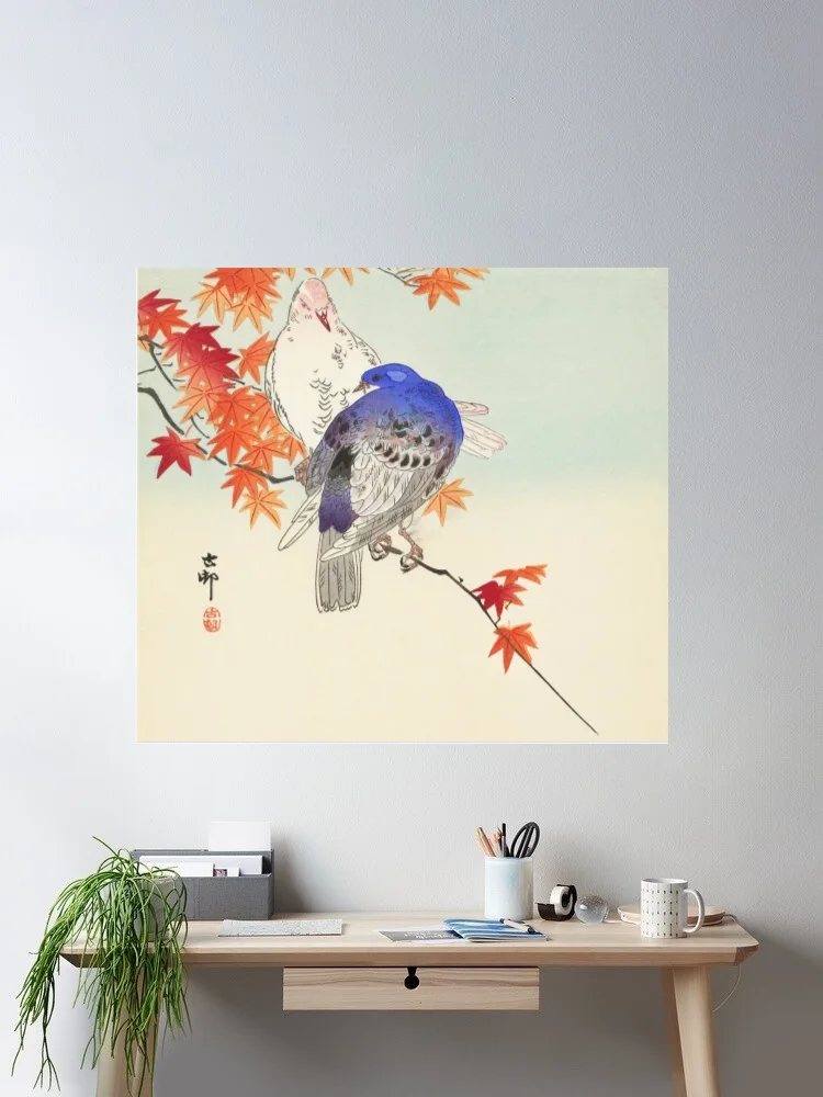 

Crow on snowy branch (1900 - 1936) by Ohara Koson (1877-1945), Art Print Canvas Poster, Living Room Decor, Home Wall Picture