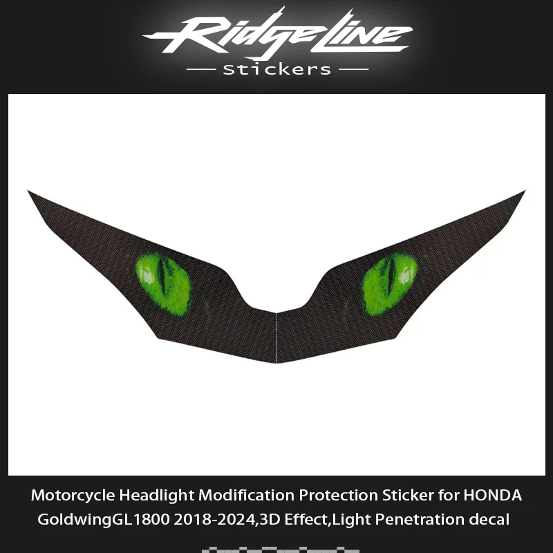 Motorrad-Scheinwerfer-Modifikationsschutzaufkleber für HONDA GoldwingGL1800 2018–2024, 3D-Effekt, Aufkleber zur Lichtpenetration