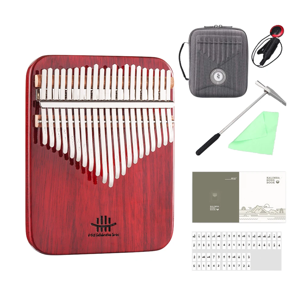 Hluru Professional Kalimba 21 Keys Rosewood, Kalimba 17 keys with case, Thumb Piano Wood Full Solid, Musical Instrument Mbira