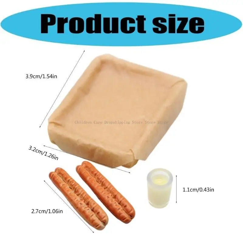 Miniature Breakfast Set For 1/12 Doll House Wooden Service Tray with Simulation Soymilk Fried Dough Figurine