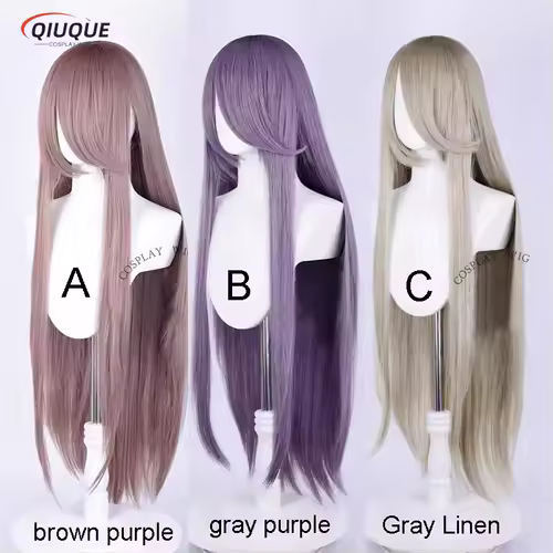 80 Colors 100cm Long Straight Cosplay Wig Anime Compatible Universal Omopinenet Heat Resistant Synthetic Hair Wigs + Wig Cap - Image 27