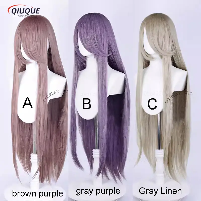 80 Colors 100cm Long Straight Cosplay Wig Anime Compatible Universal Omopinenet Heat Resistant Synthetic Hair Wigs + Wig Cap - Image 27