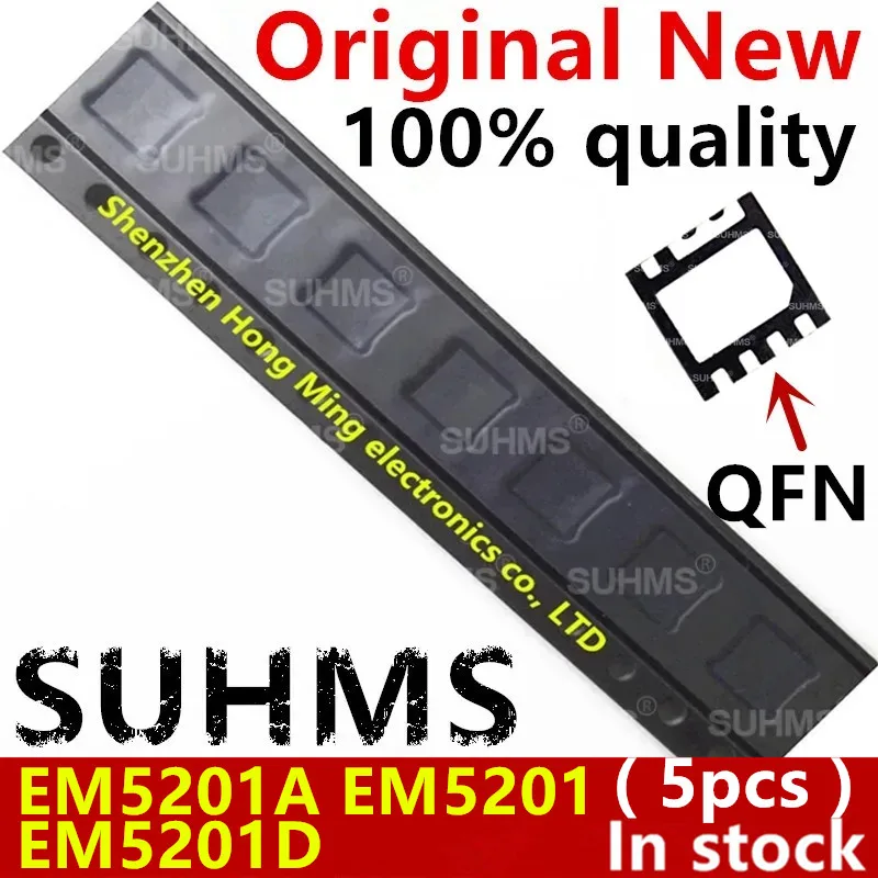 EM5201 EM5201A EM5201D EM5201V QFN-8, 100% novo, 5 pcs