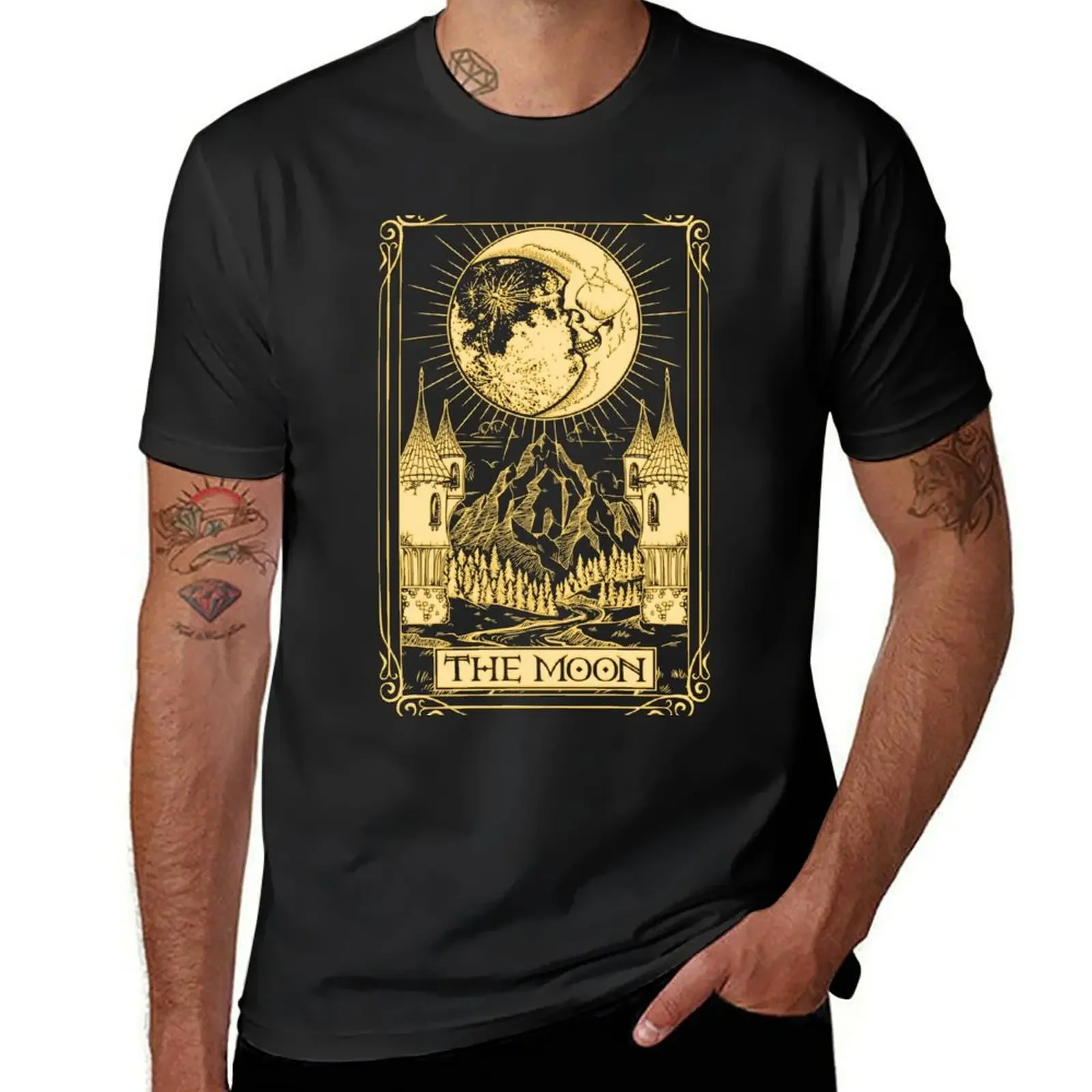 The Moon Tarot T-Shirt Short sleeve tee essential t shirt men t shirts high quality