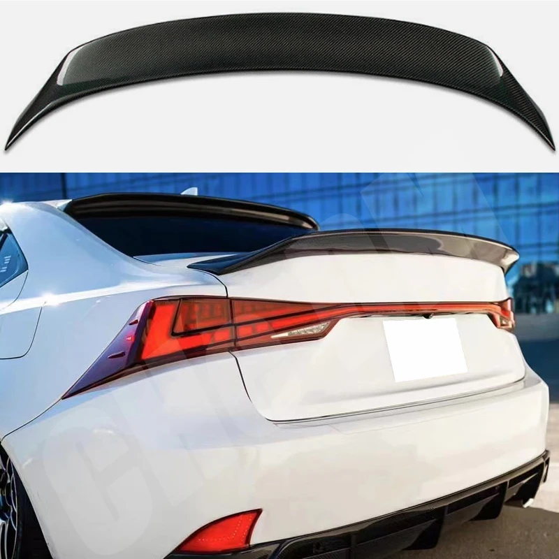 

For Lexus IS200t IS250 IS350 2014-2020 IS300 Car Rear Trunk Lid Spoiler Wing Carbon Fiber High AR Style Decklid Splitter Lip