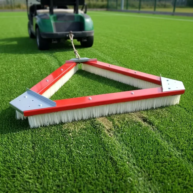 Heavy Turf Triangular Brush 1.2m for Artificial Grass Maintenance Nylon Detachable Head Drag Brush Triangle Brush