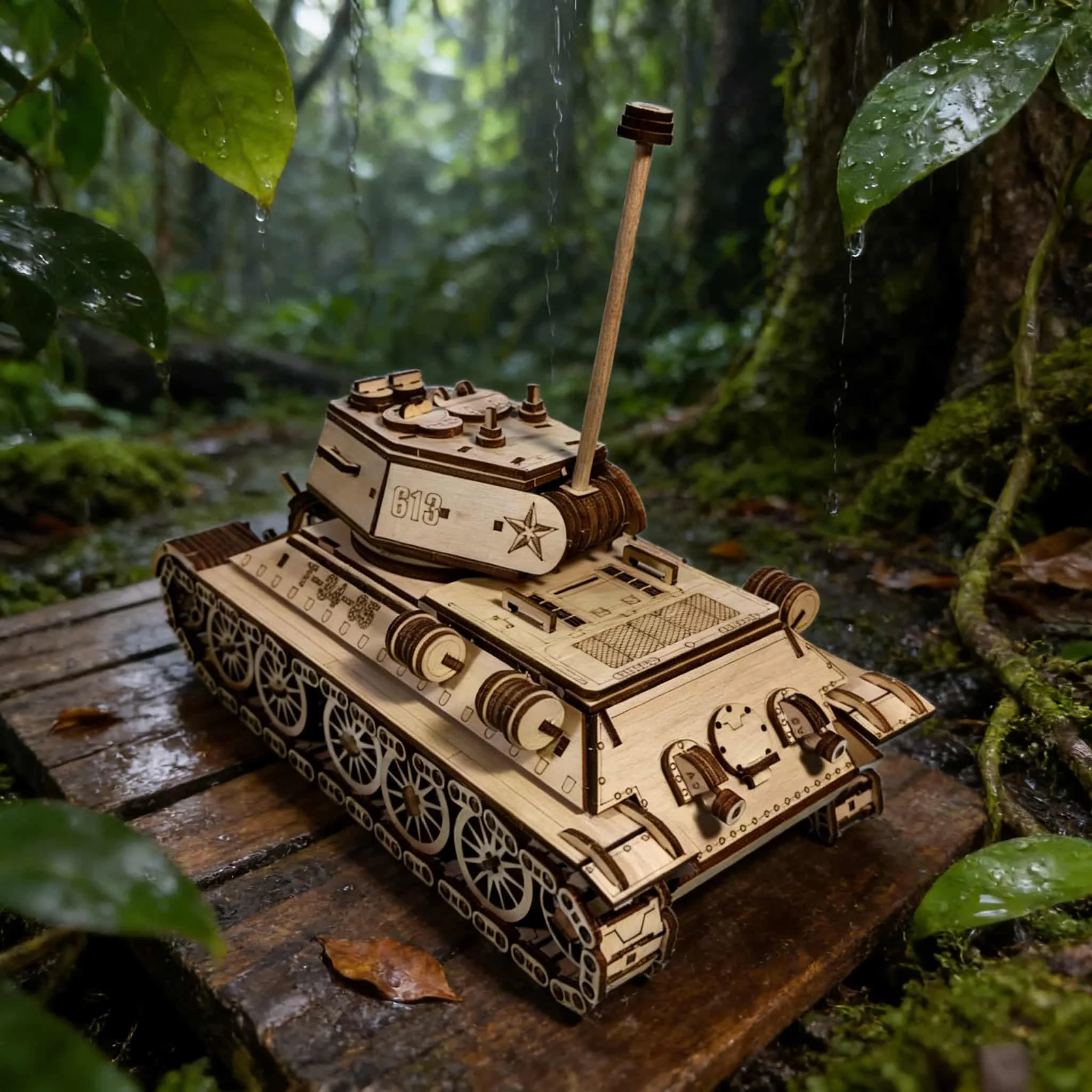 1 ชิ้น รถถังไม้ DIY ปริศนา 3 มิติสุดสร้างสรรค์ เหมาะสำหรับเป็นของขวัญวันหยุดหรือของตกแต่งบ้าน