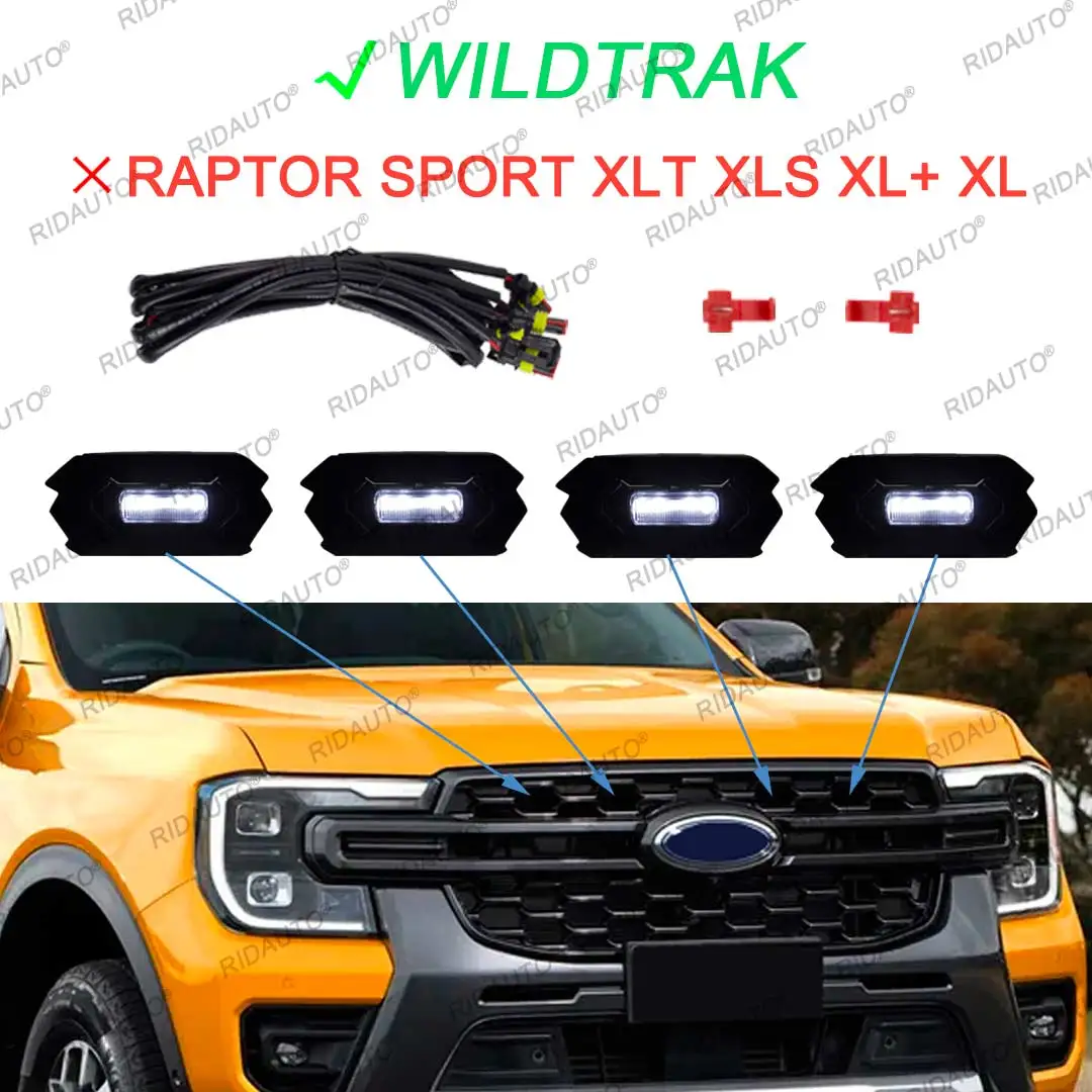 Bursztynowa lampa LED w kolorze żółtym w stylu Raptor Półprzezroczysta obudowa pasuje do FORD RANGER WILDTRAK NEXT GEN Ulepszenia 2023 2024 Australia