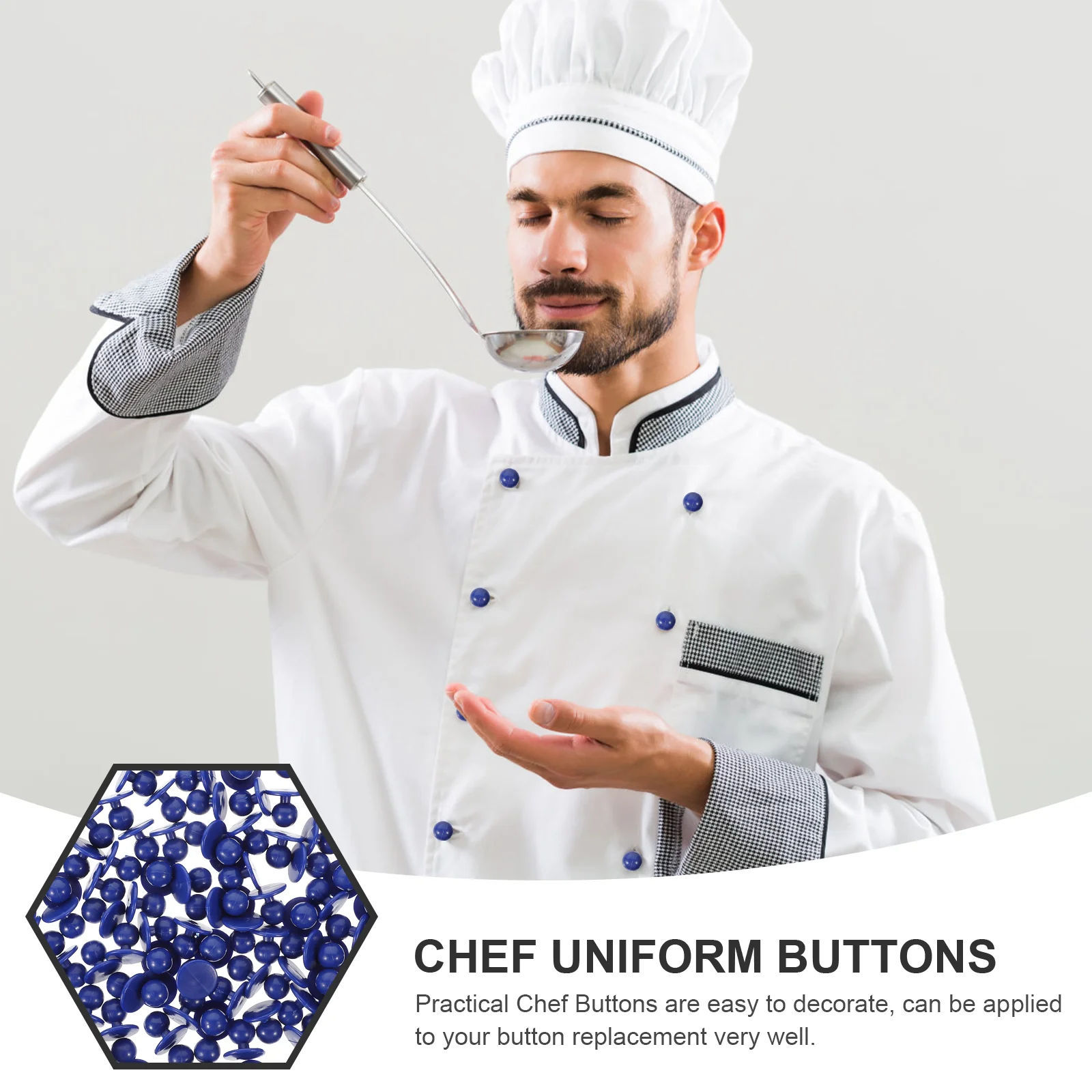 100 Pcs Chef Uniform Buttons Shirt Decoration Practical Sewing Plastic DIY Clothes Creative Versatile