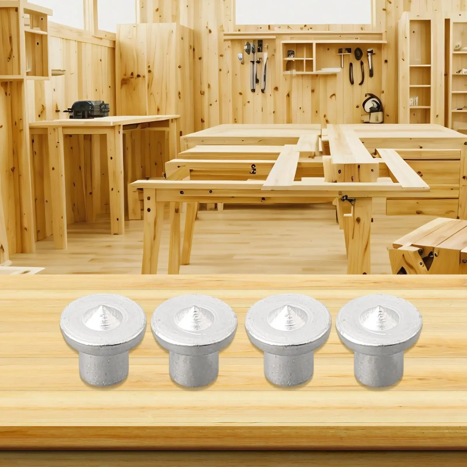 

4Pcs Dowel Center Point Set For Woodworking Steel Construction For Accurate Hole Marking For Dowel And Tenon Alignment