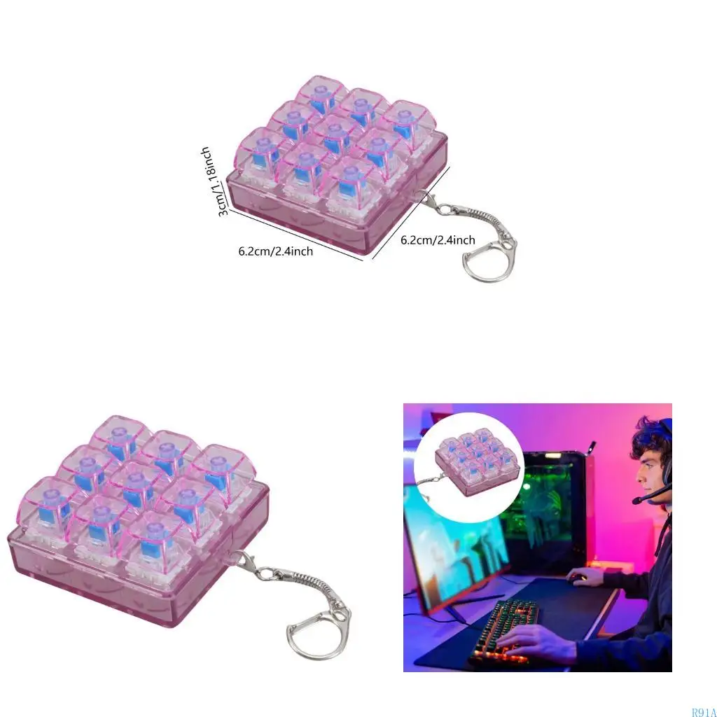 R91A 9-key Switches Testing Tool Mechanical Keyboard Tester Keychain Charm Pendant