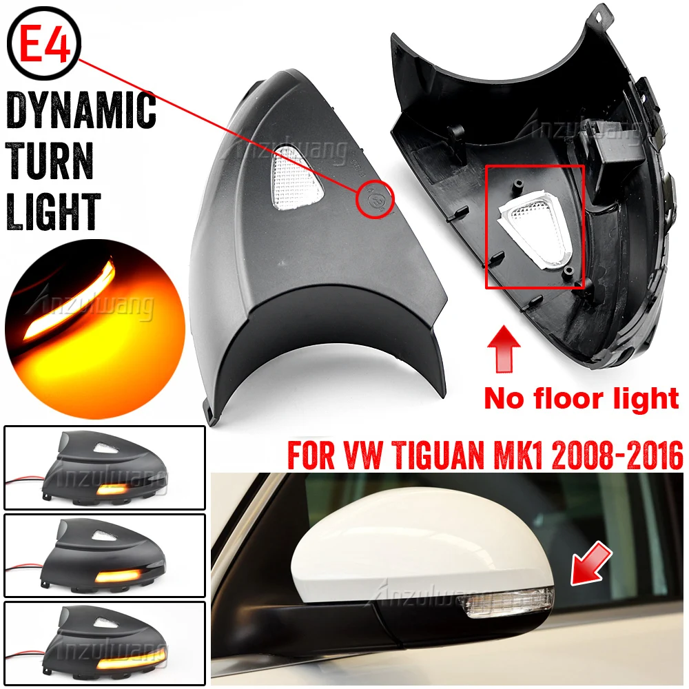 

Dynamic Turn Signal+puddle lights for VW Tiguan MK1 5n 2007-2016 light LED Blinker side mirror lamp arrow Sharan 2012 2015