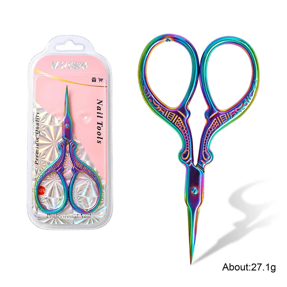 Tijeras para cutículas afiladas de larga duración, hoja curva chapada, Kit de aseo de belleza para pedicura, cortaúñas para cejas, herramienta de manicura