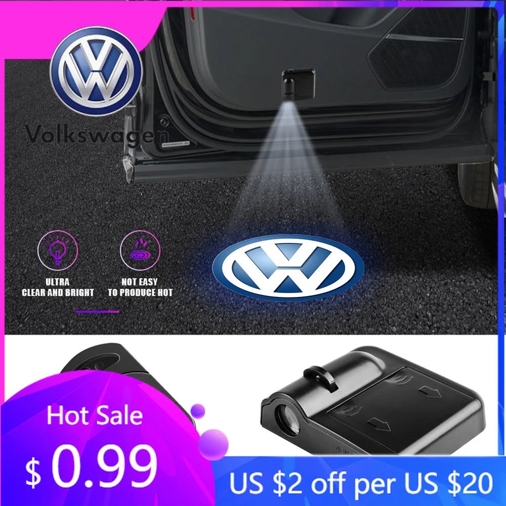 

For VW Volkswagen Jetta MK5 Golf Car Laser Projector HD LED Induction Lamp Wireless Magnetic Welcome Light For Volkswagen VW Gol