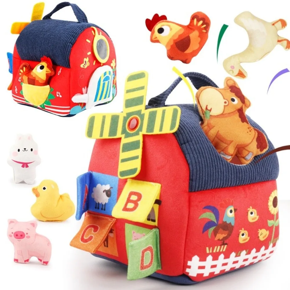 High Quality Sensory Sound Barn Farm Animals Cognitive 6-12 Months Interactive Montessori Soft Early Childhood Education
