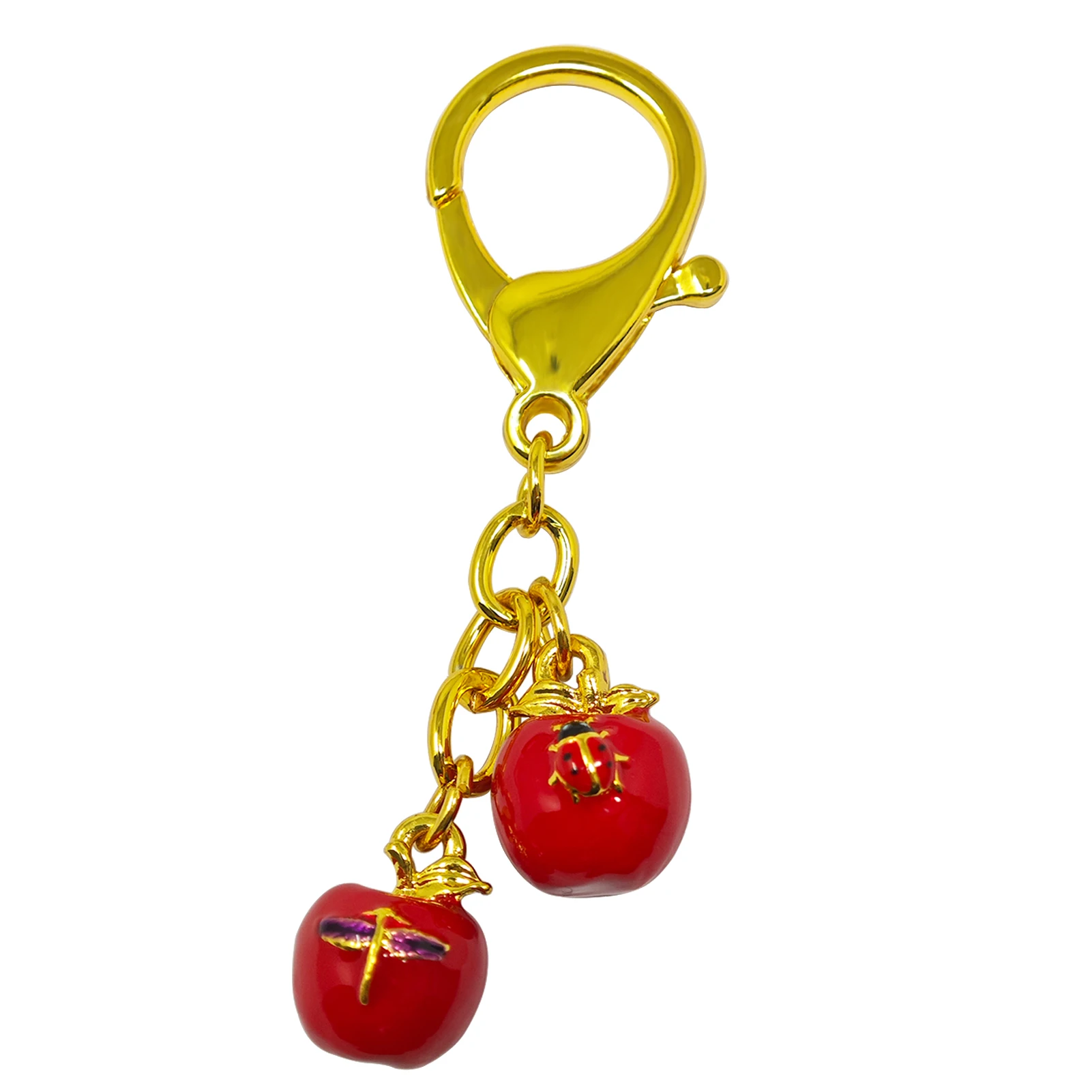 Feng Shui Harmony Apples Keychain Pace Luck Amulet Key chain