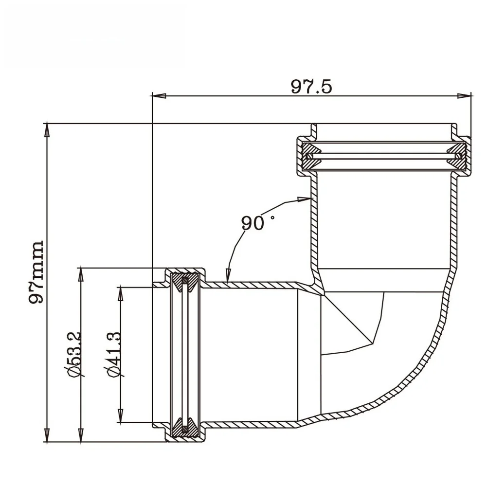 Kitchen Sink Drainage 40mm Elbow Adapter Drainage Adapter 90 Degree Connector Quick Connect Design Leak-proof Seal