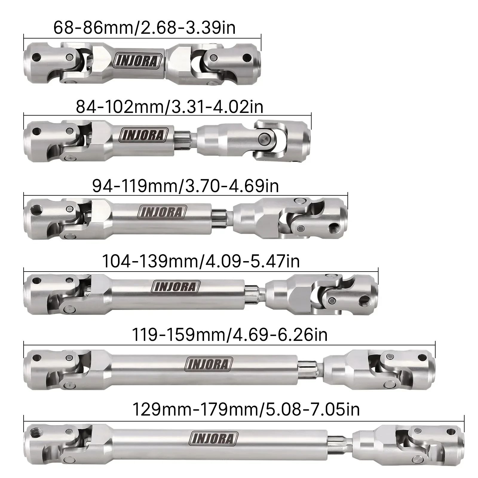 INJORA Steel Heavy-Duty Drive Shaft for 1/10 RC Car Crawler Axial SCX10 90046 AXI03007 TRX4 Redcat Gen8