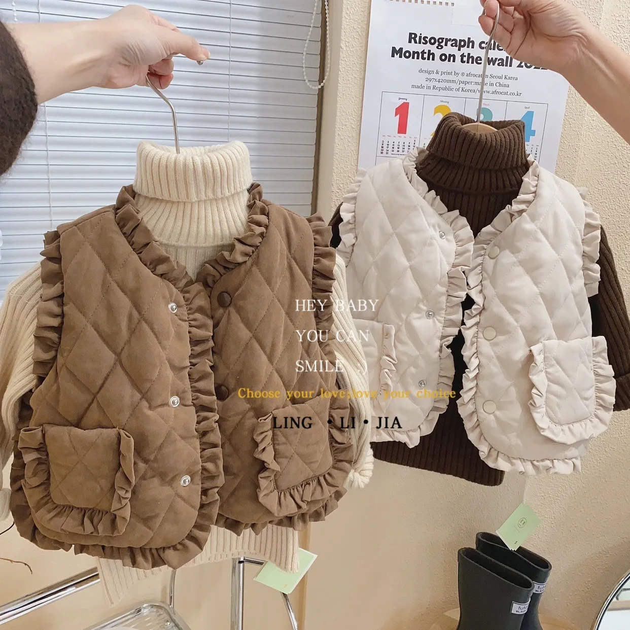 Meisjes Herfst Winter Vest 1-6 Jaar Baby Verdikte Warme Kleding Kinderen Dragen Kanten Buiten Vest Warm Vest Pluche Jas Voor Kinderen