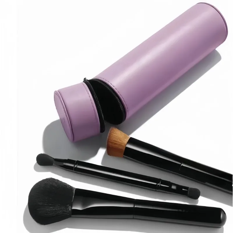 Limited Edition Makeup Brush Set Luxury Blush Brush Dual-use Foundation Brush Double-head Eyeshadow Brush Calfskin Travel Bag