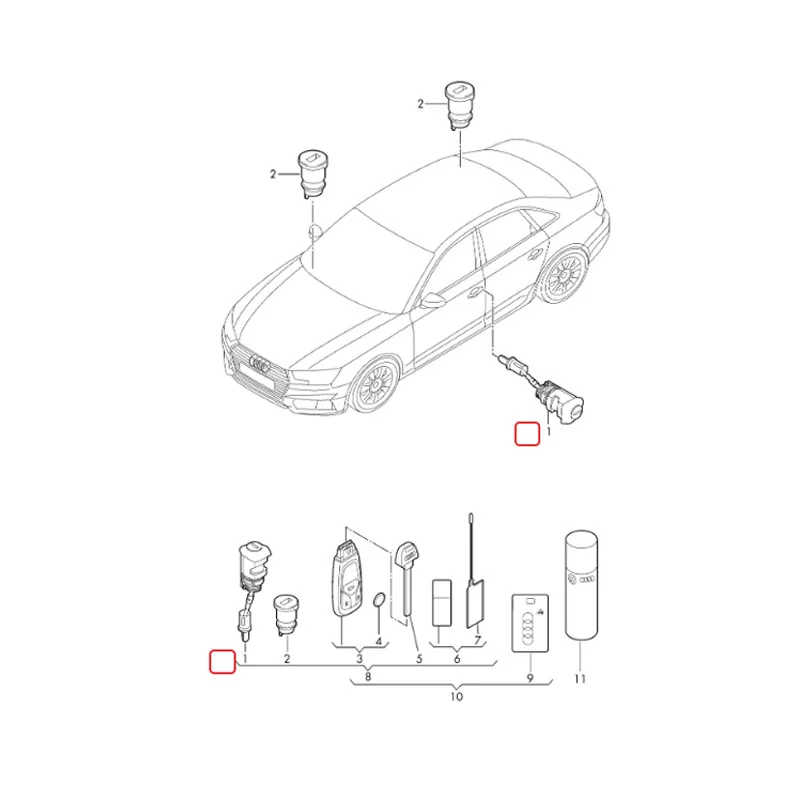 OE جودة 107837167EN 8W1837167C قفل اسطوانة الباب الأيسر مع مفتاح لأودي A4 B9 2017-2025 107 837 167 EN 8W1 837 167 C #6