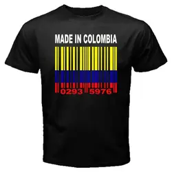 Nubia colomianで作られた国の旗バーコード番号Tシャツ。メンズ半袖コットンTシャツ,ラウンドネック,サマー,S-3XL