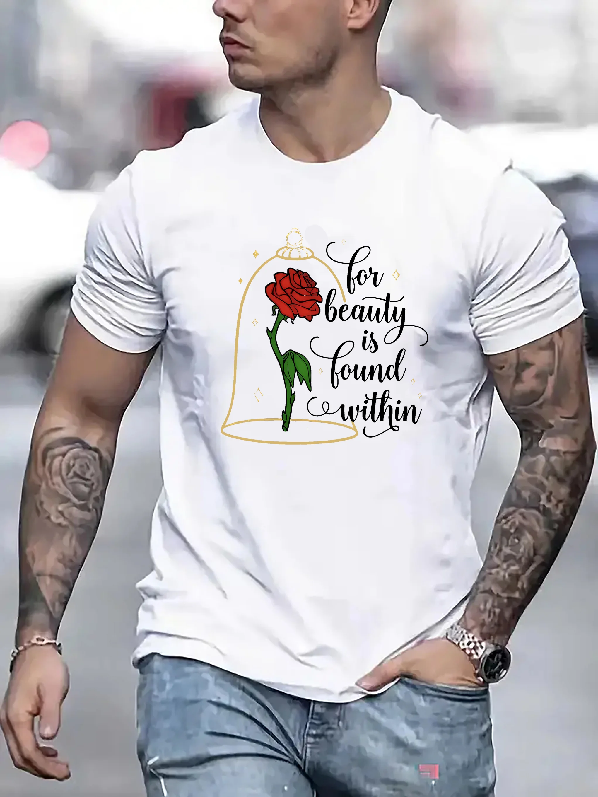 

Print Men's Round Neck Short-Sleeved T-Shirt Casual T-Shirt Casual Comfortable Summer Light Top Male Unisex Streetwear Tops