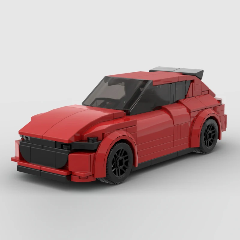Speed Racing Car Model MOC Building Bricks BP Compact Sedan Modular Technology Children Holiday Gifts Assemble Toys Suit