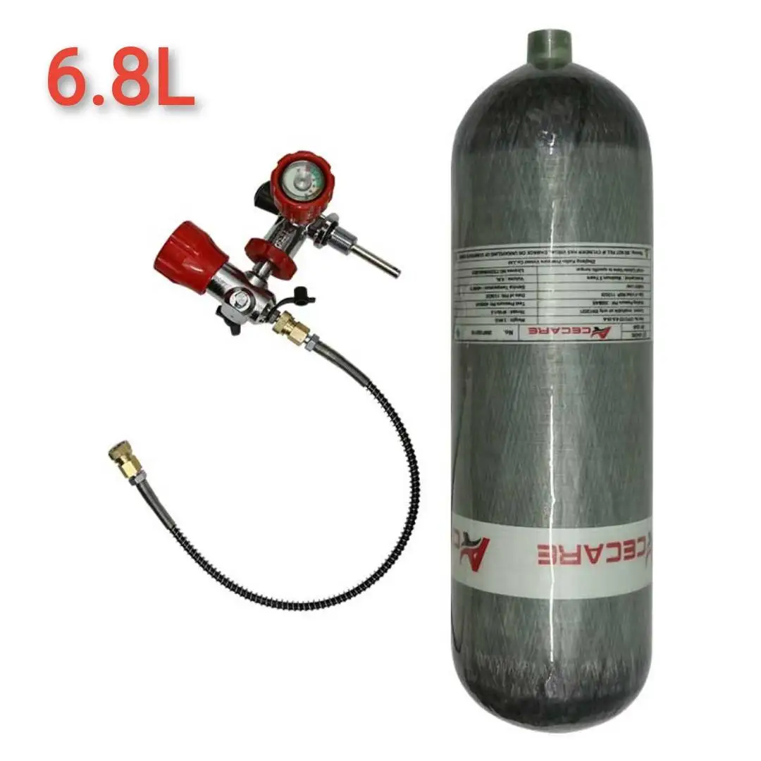 ACECARE 300Bar 4500Psi 6.8L Carbon Fiber Cylinder with Valve HPA Tank High Pressure Air Bottle for Diving Scuba Cylinder M18*1.5